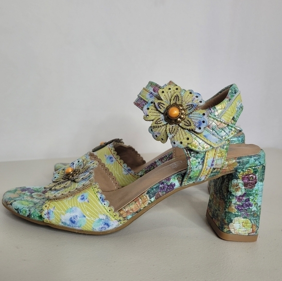 L'Artiste by Spring Step Vogeush Floral Leather Heeled Sandal - Size 36 (5.5/6) - Picture 5 of 16